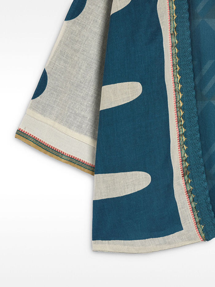 %100 Pamuk Desenli Kimono