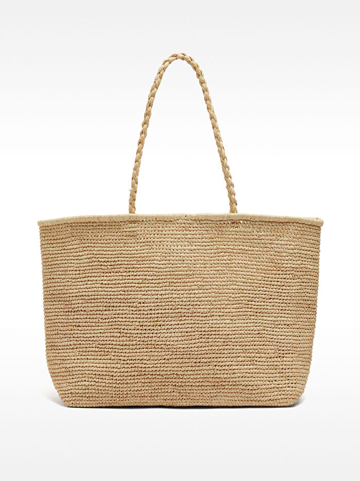 Büyük Hasır Shopper Çanta