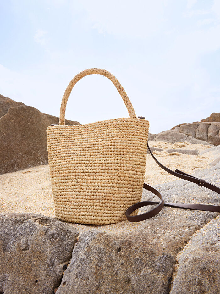 Hasır Bucket Çanta