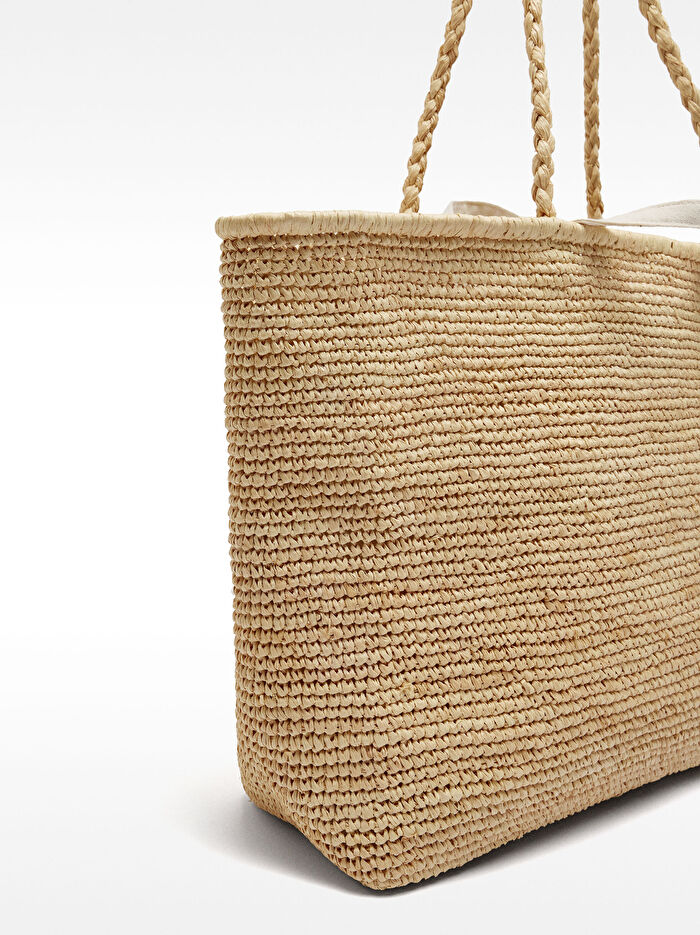 Büyük Hasır Shopper Çanta