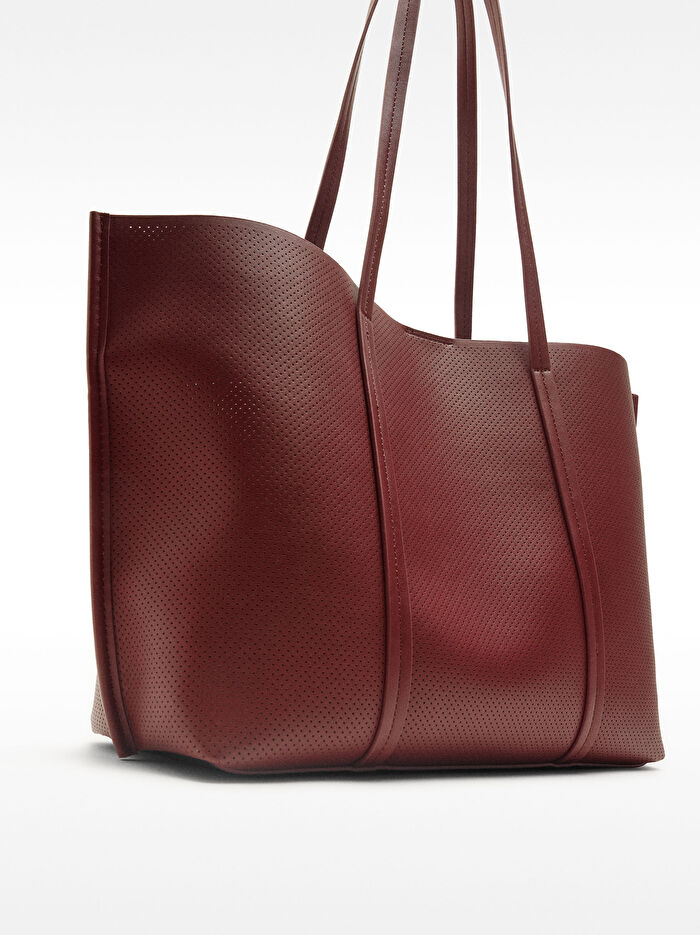 İçi Çıkarılabilir Delikli Shopper Çanta