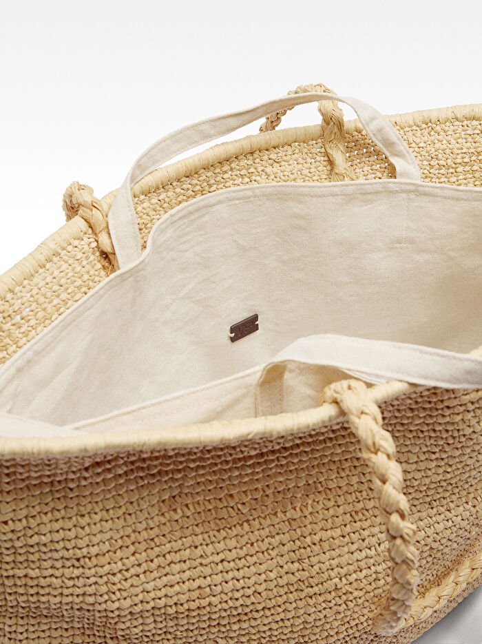 Büyük Hasır Shopper Çanta