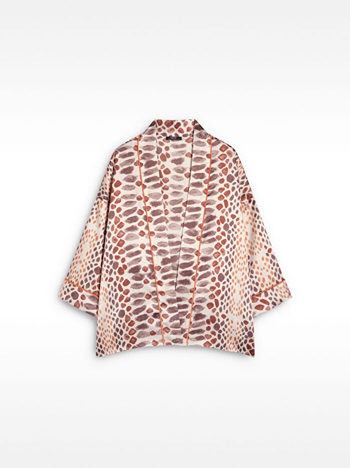 Dokulu Desenli Kimono