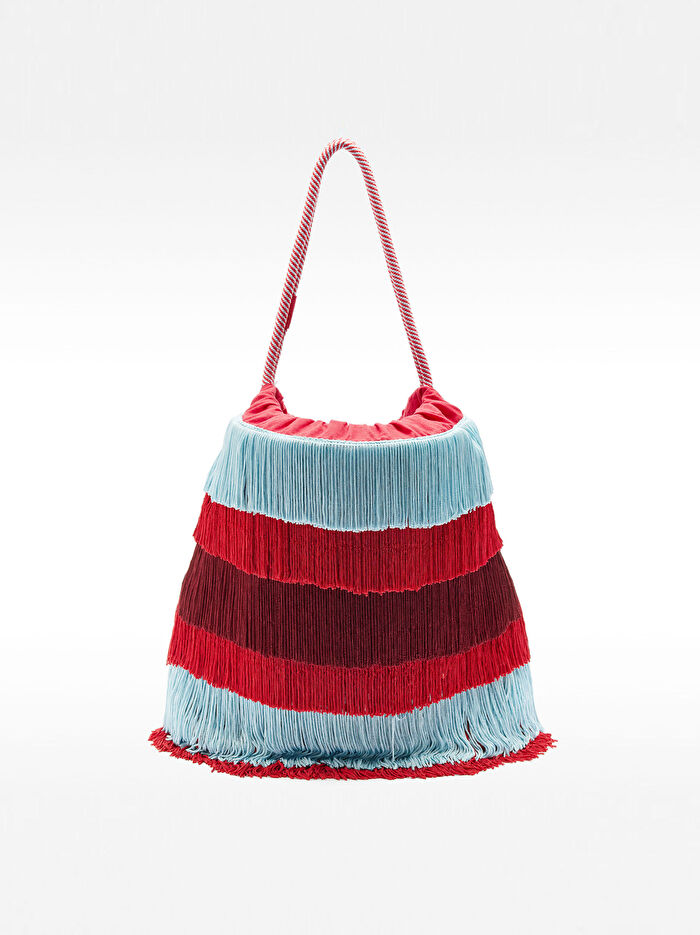 Püsküllü Bucket Çanta