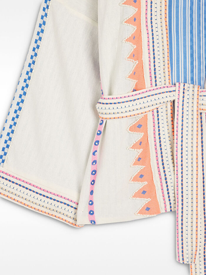 %100 Pamuklu Nakışlı Kimono