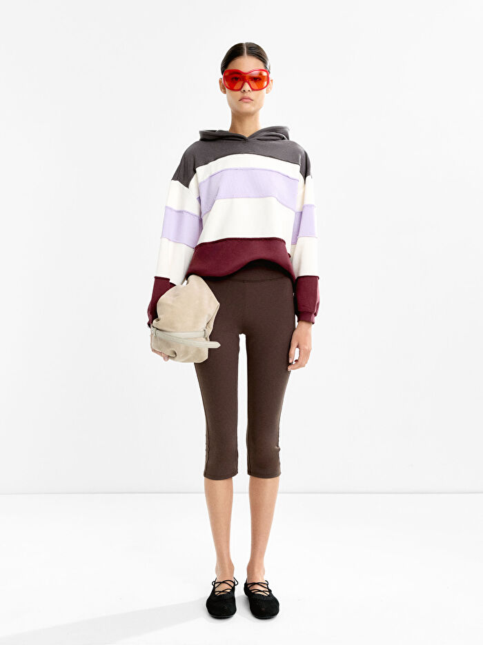 Çizgili Pamuklu Sweatshirt
