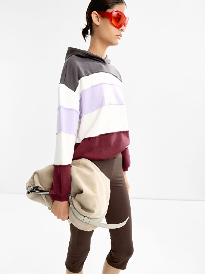 Çizgili Pamuklu Sweatshirt