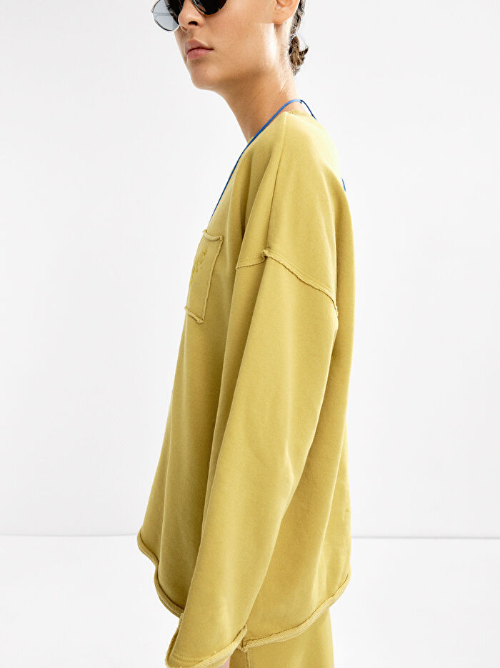 Pamuklu İşlemeli Sweatshirt