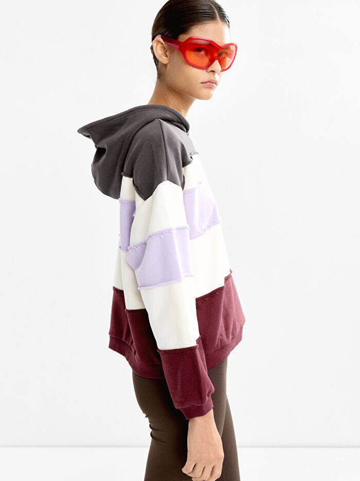 Çizgili Pamuklu Sweatshirt