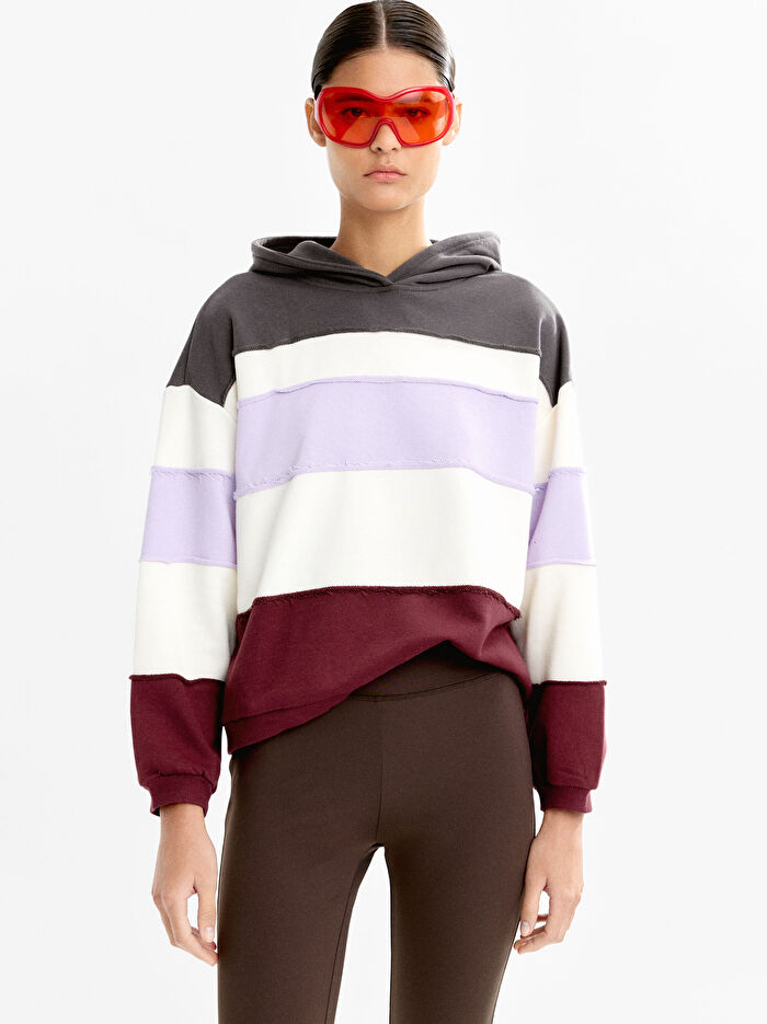 Çizgili Pamuklu Sweatshirt