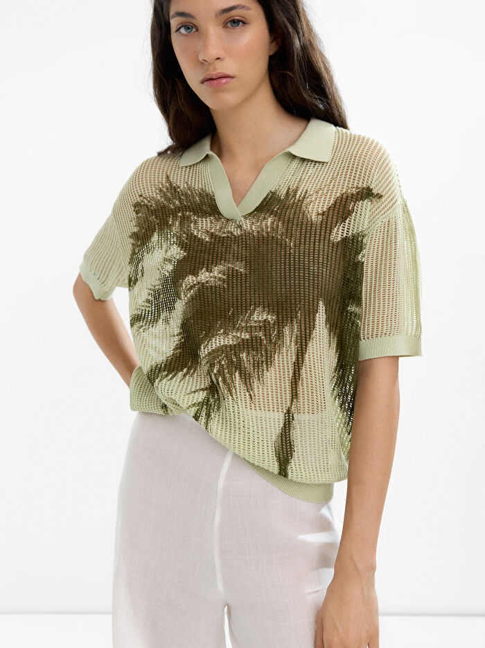 Polo Yakalı Pamuklu T-shirt