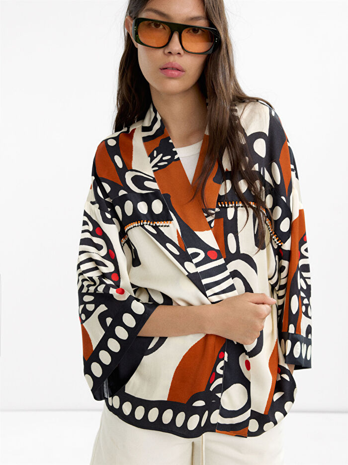 Desenli Kimono