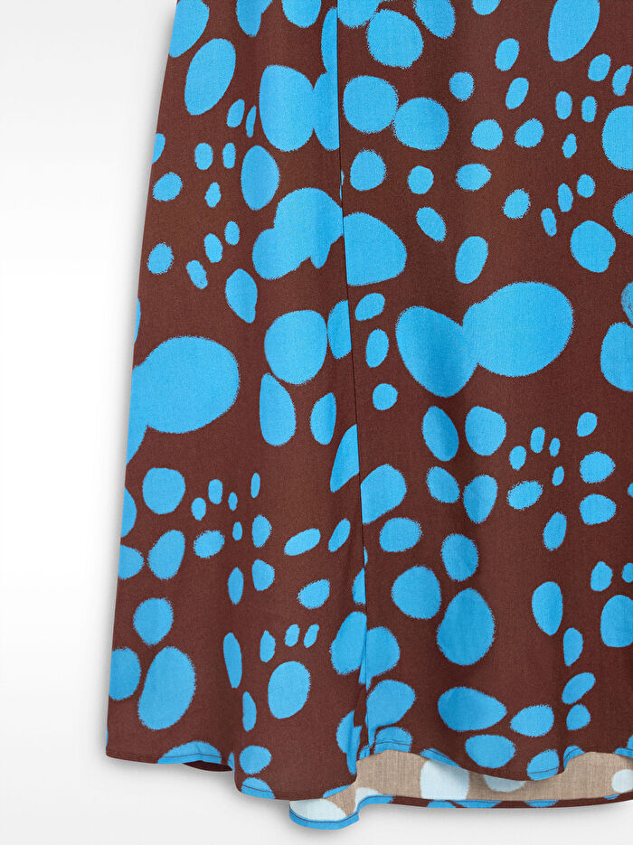 Askılı Uzun Desenli Elbise