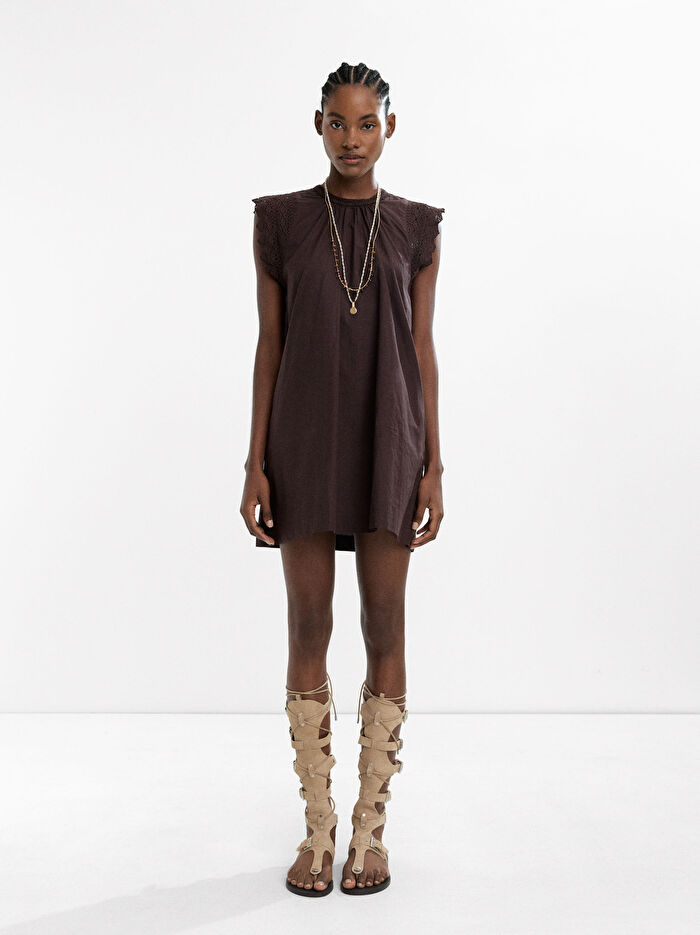 Kısa Kroşe Elbise %100 Pamuk