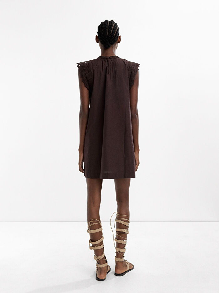 Kısa Kroşe Elbise %100 Pamuk