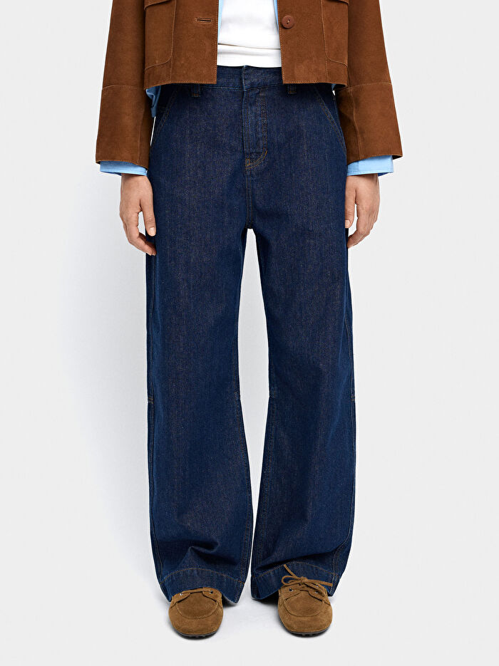 Düz Denim Pantolon