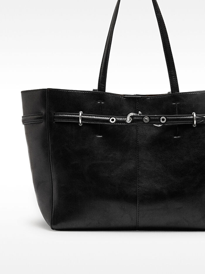 Çatlak Efektli Shopper Çanta