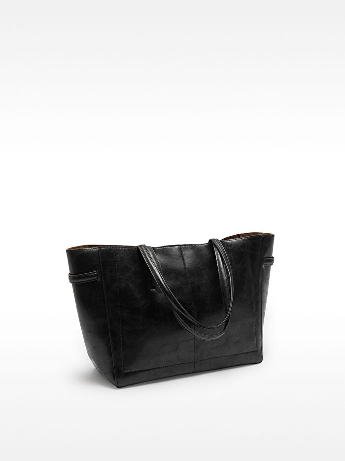 Çatlak Efektli Shopper Çanta