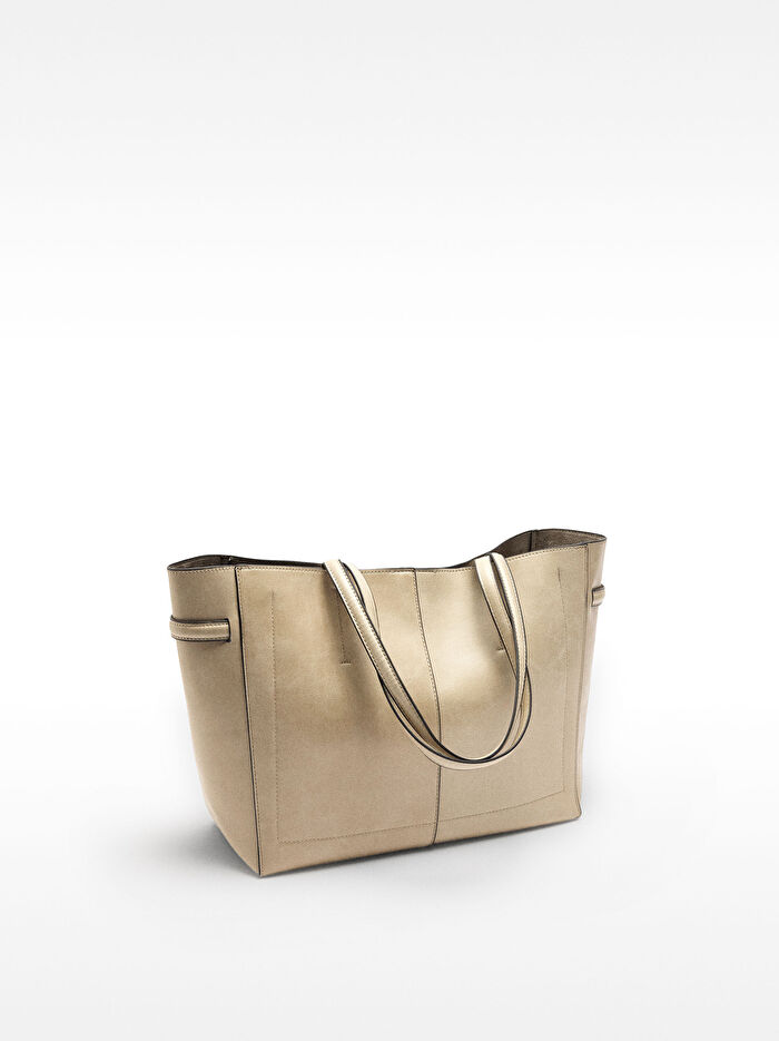 Çatlak Efektli Shopper Çanta