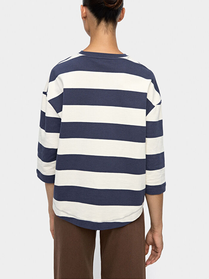 Çizgili T-Shirt %100 Pamuk