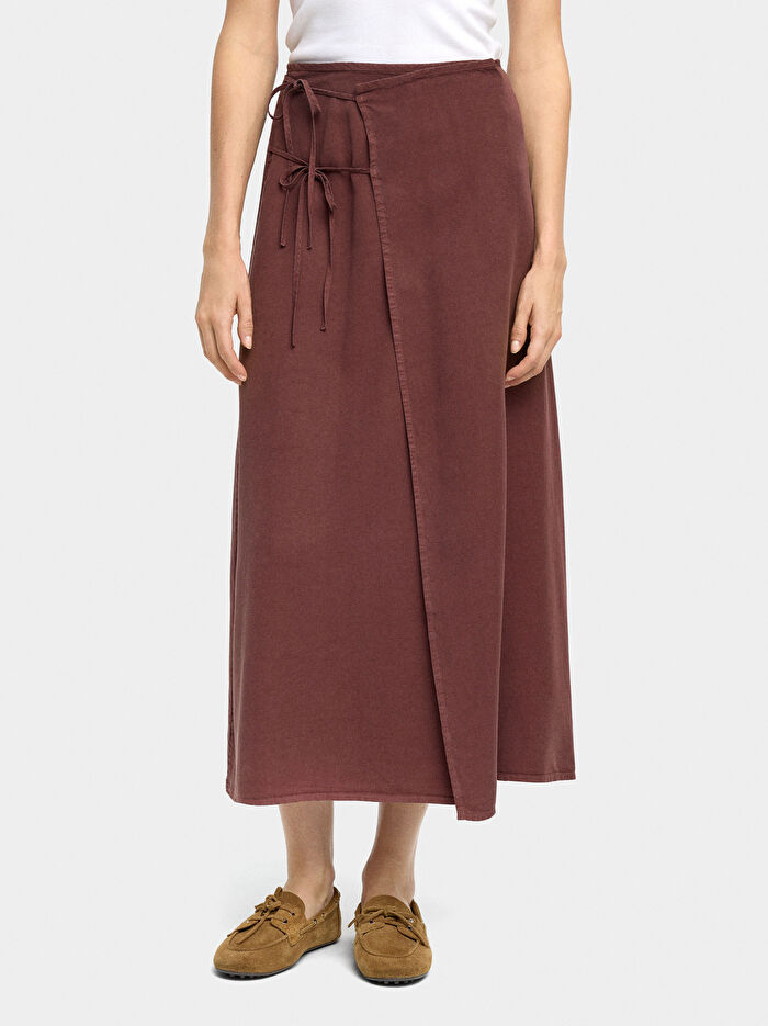 %100 Liyosel Sarmal Midi Etek