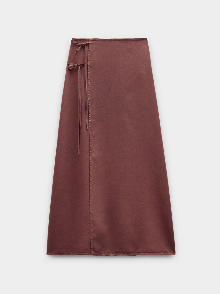 %100 Liyosel Sarmal Midi Etek