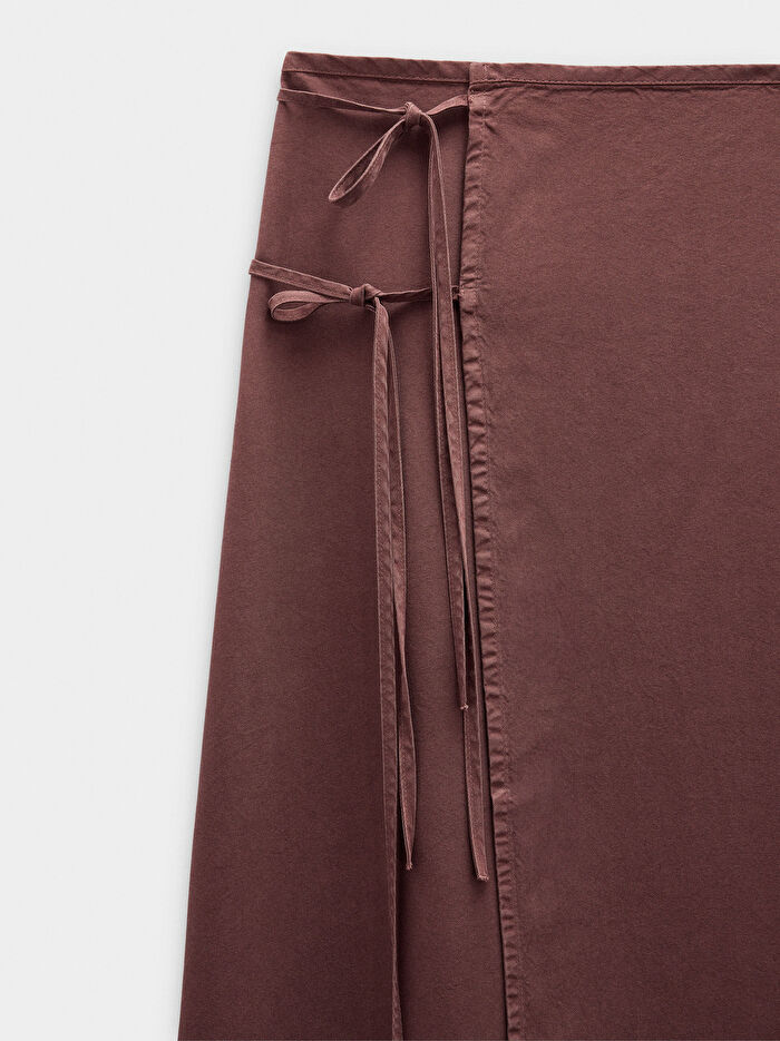 %100 Liyosel Sarmal Midi Etek