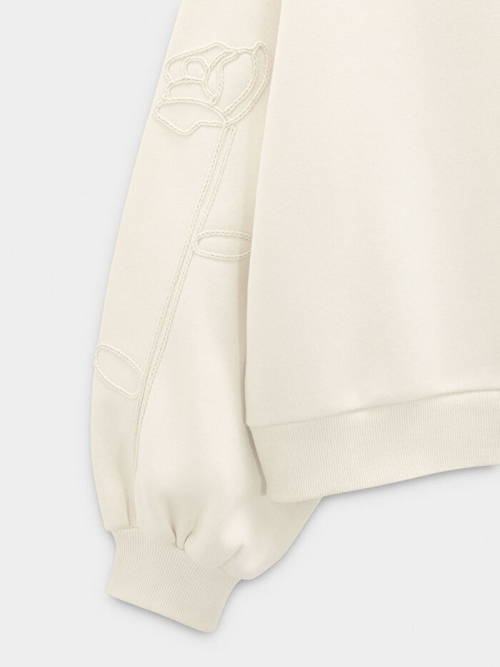Çiçekli Pamuklu Sweatshirt