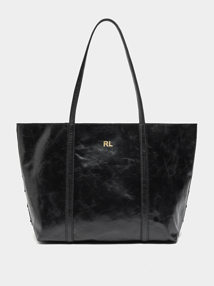 Zımba Detaylı Süet Deri Shopper Çanta