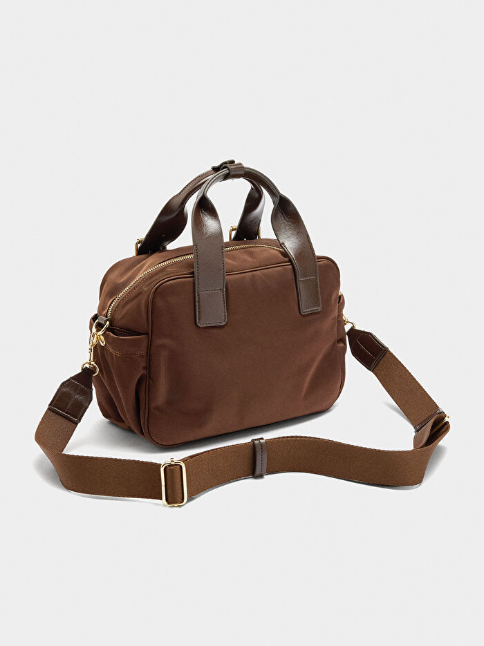 Askılı Tekink Kumaş Tote Çanta