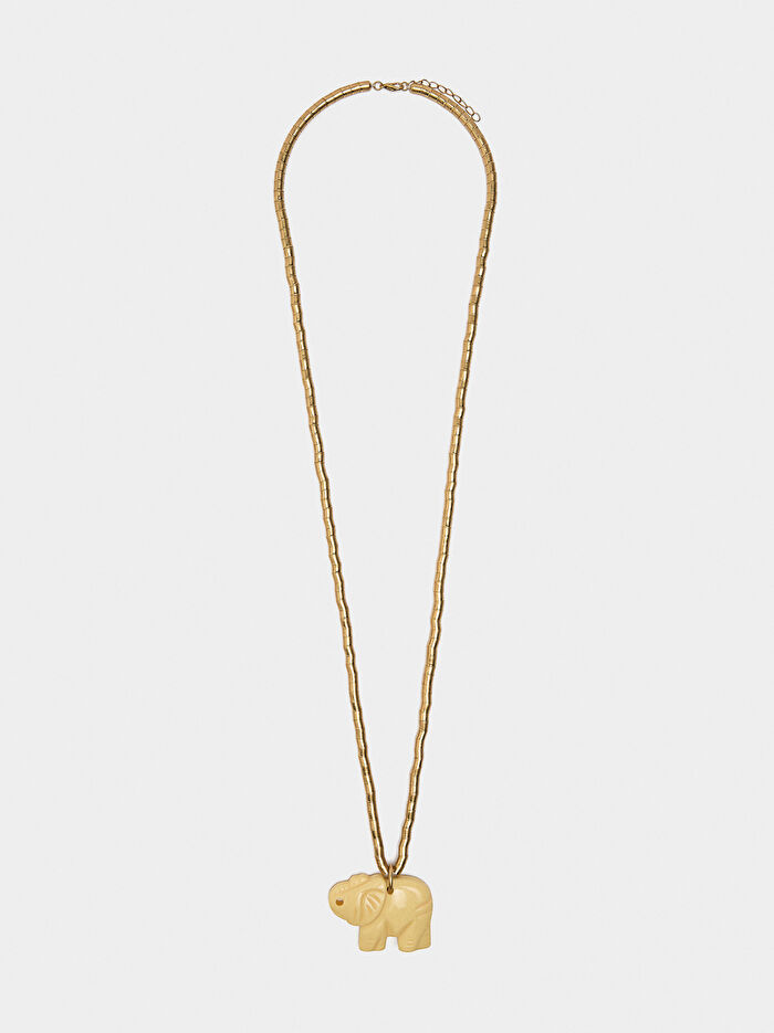 Fil Charm’lı Uzun Kolye