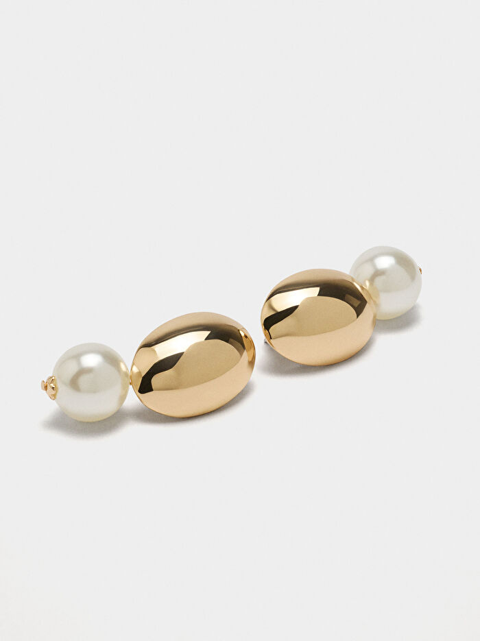 İnci Oval Küpe