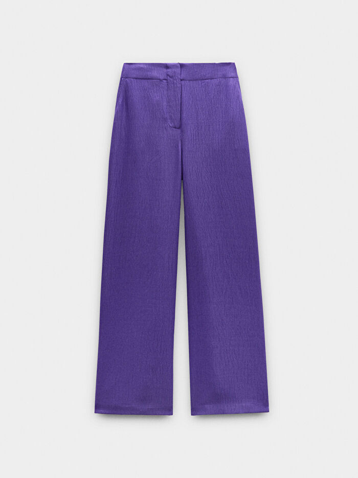 Buruşuk Görünümlü Dökümlü Pantolon