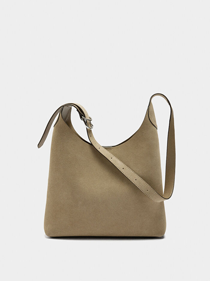 Süet Deri Omuz Çantası