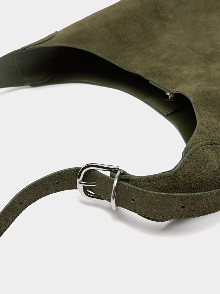 Süet Deri Omuz Çantası