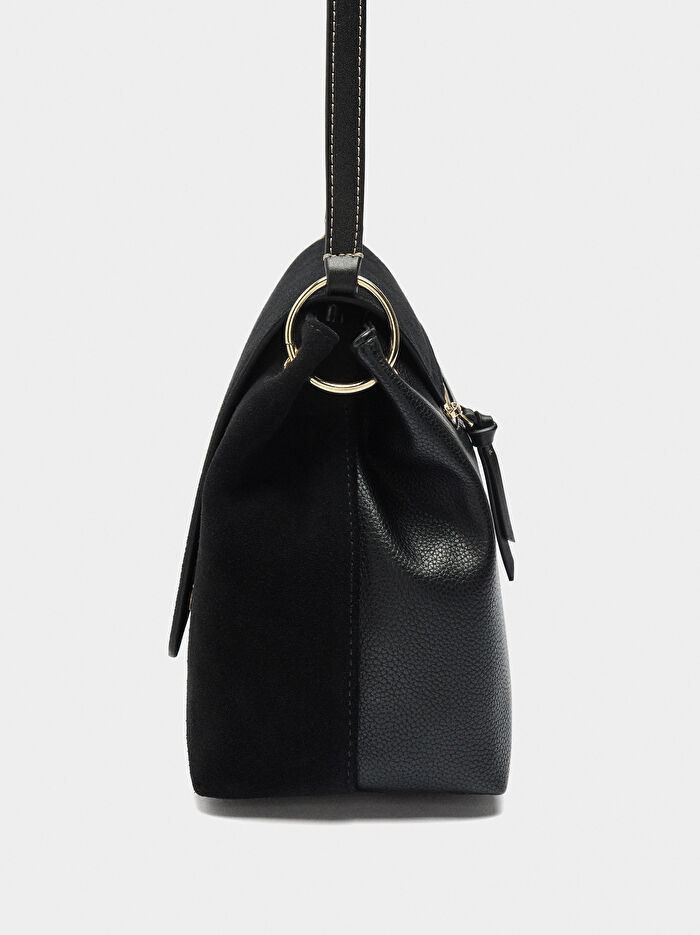 Kapaklı Deri Çapraz Çanta