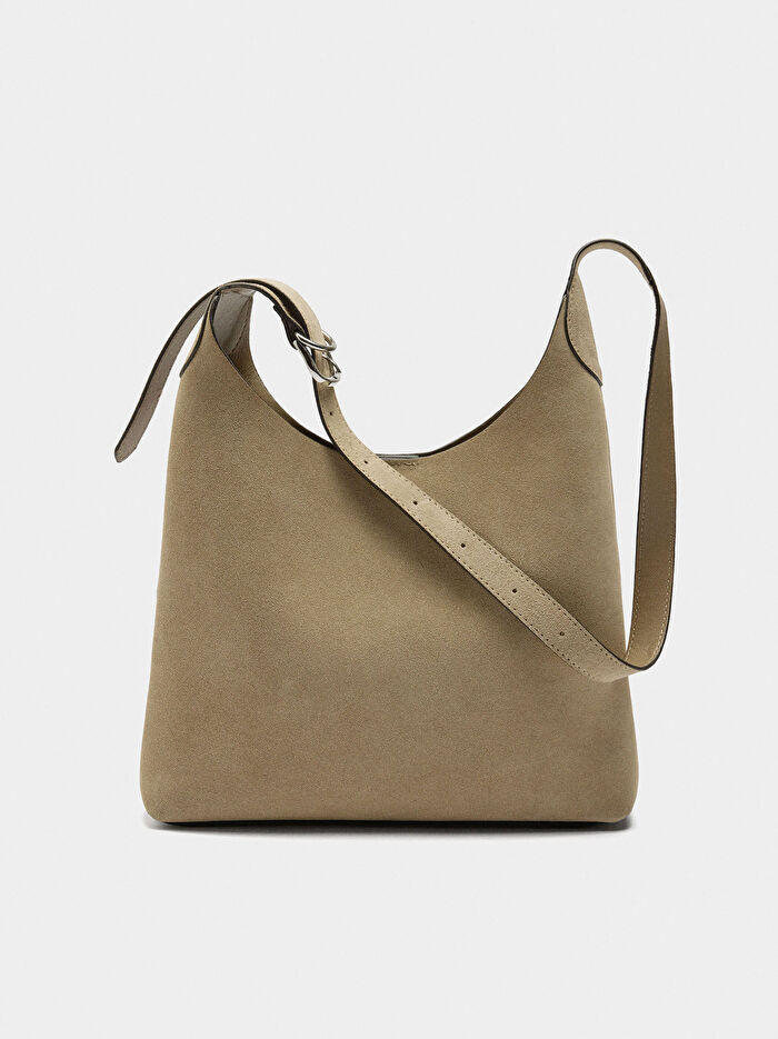 Süet Deri Omuz Çantası