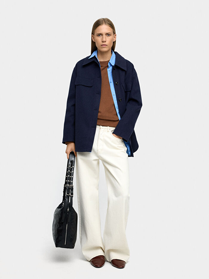 Yaka Detaylı Overshirt