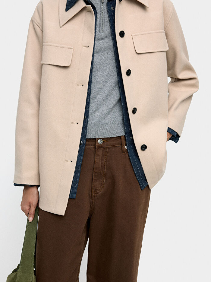 Yaka Detaylı Overshirt