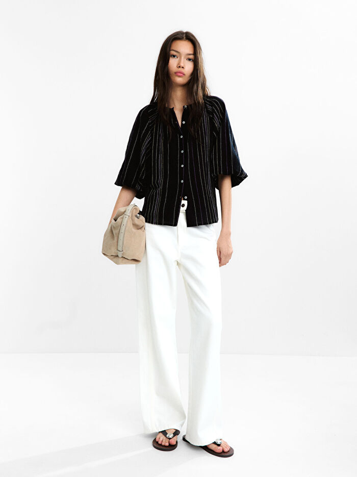 Çok Renkli Üst Dikiş Gömlek %100 Pamuk