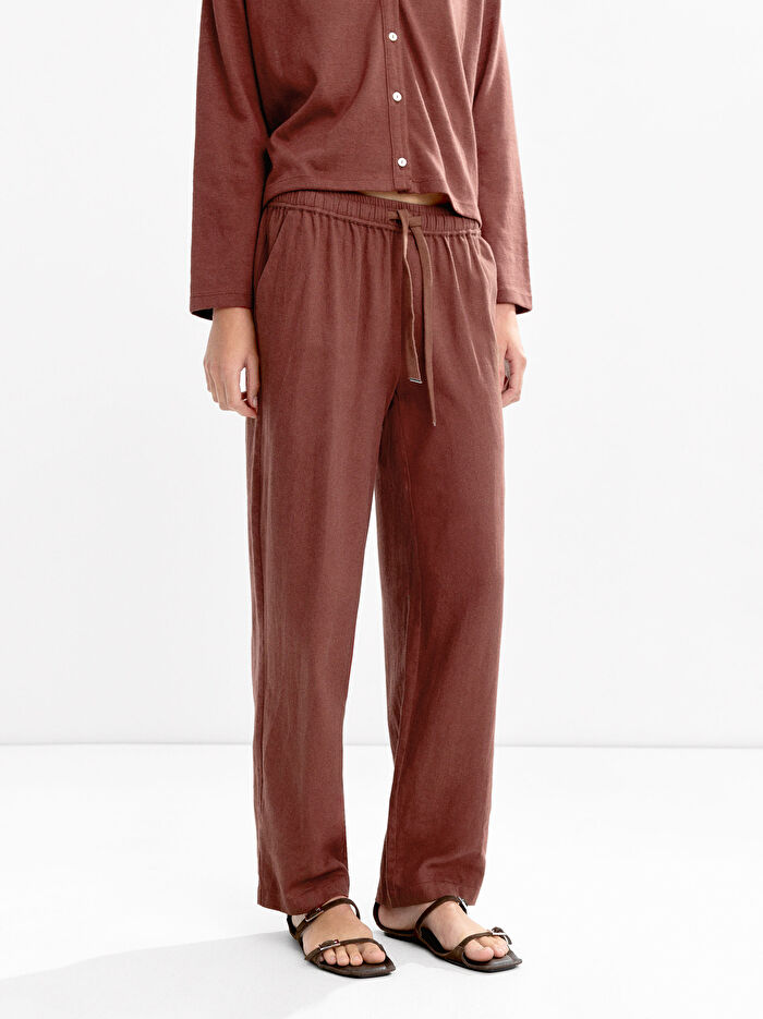 Ayarlanabilir İpli Pamuklu Pantolon