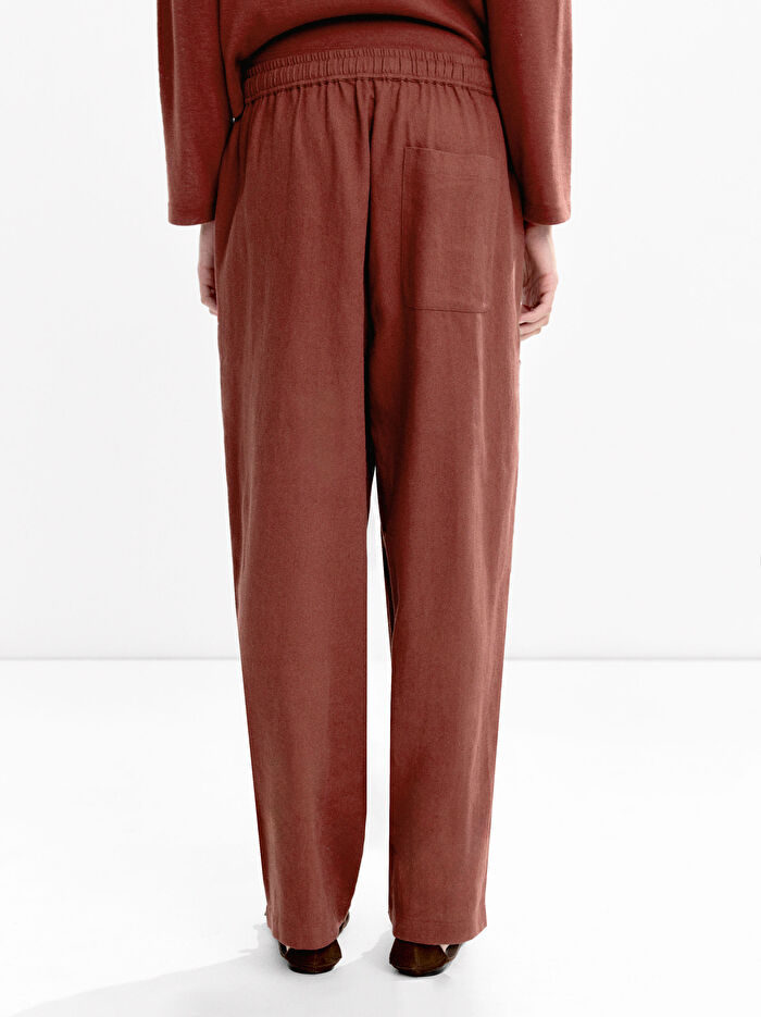 Ayarlanabilir İpli Pamuklu Pantolon