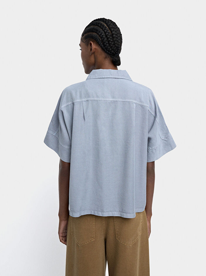 Fermuarlı Gömlek %100 Liyosel