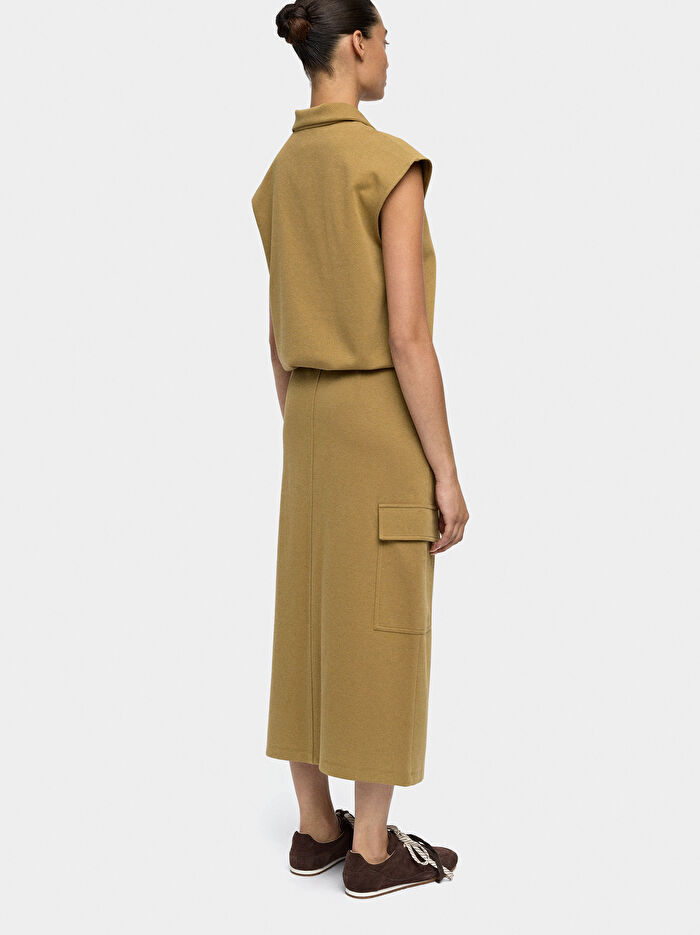 Önü Kapamalı Uzun Pamuklu Etek