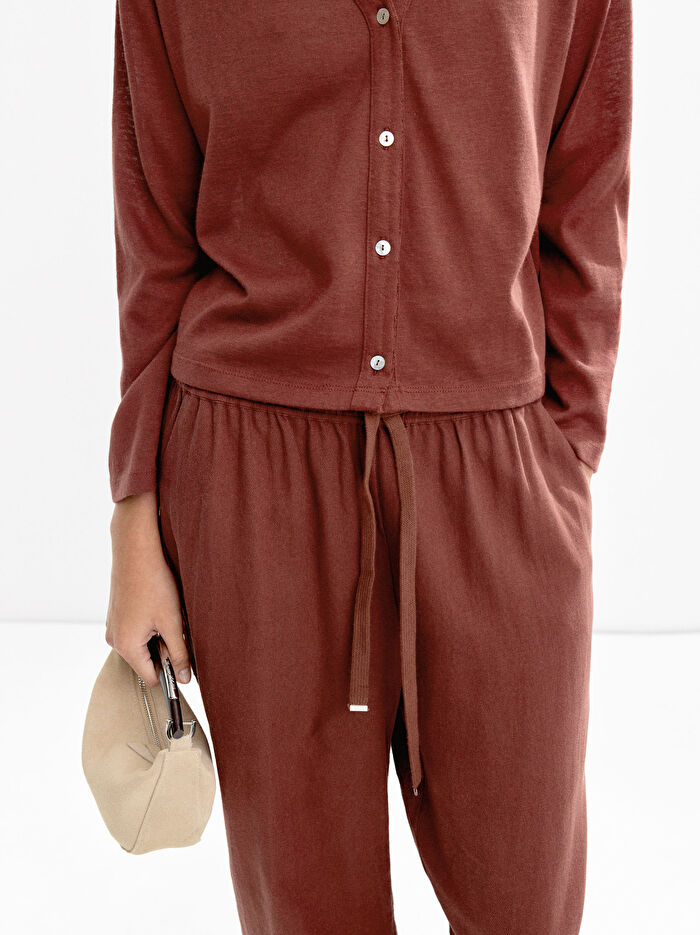 Ayarlanabilir İpli Pamuklu Pantolon