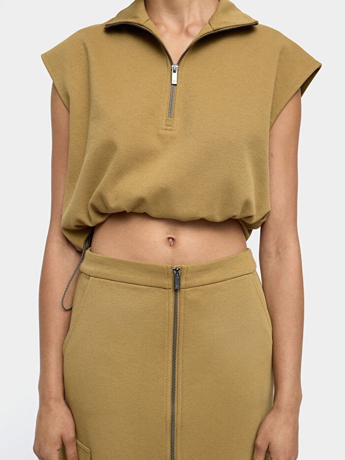 Önü Kapamalı Uzun Pamuklu Etek