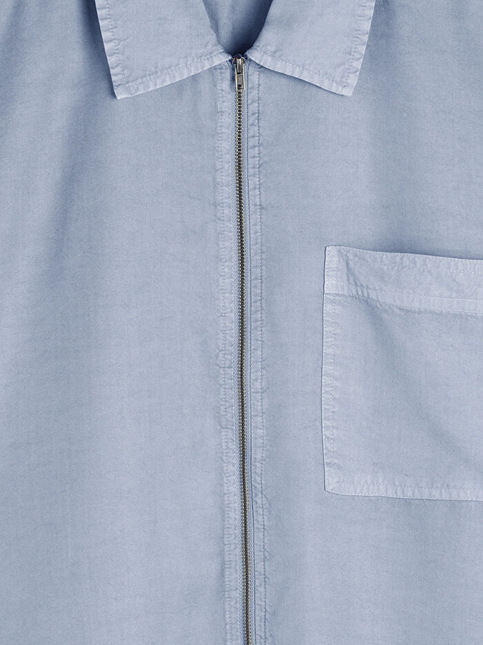 Fermuarlı Gömlek %100 Liyosel