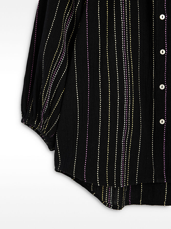 Çok Renkli Üst Dikiş Gömlek %100 Pamuk