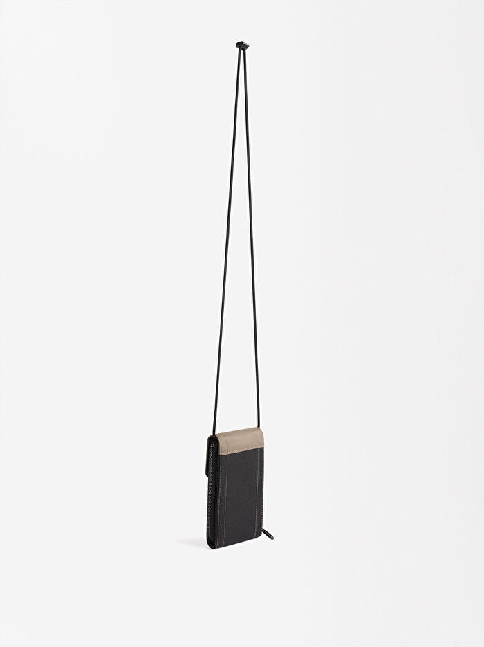 Teknik Kumaş Renk Bloklu Telefon Kılıfı