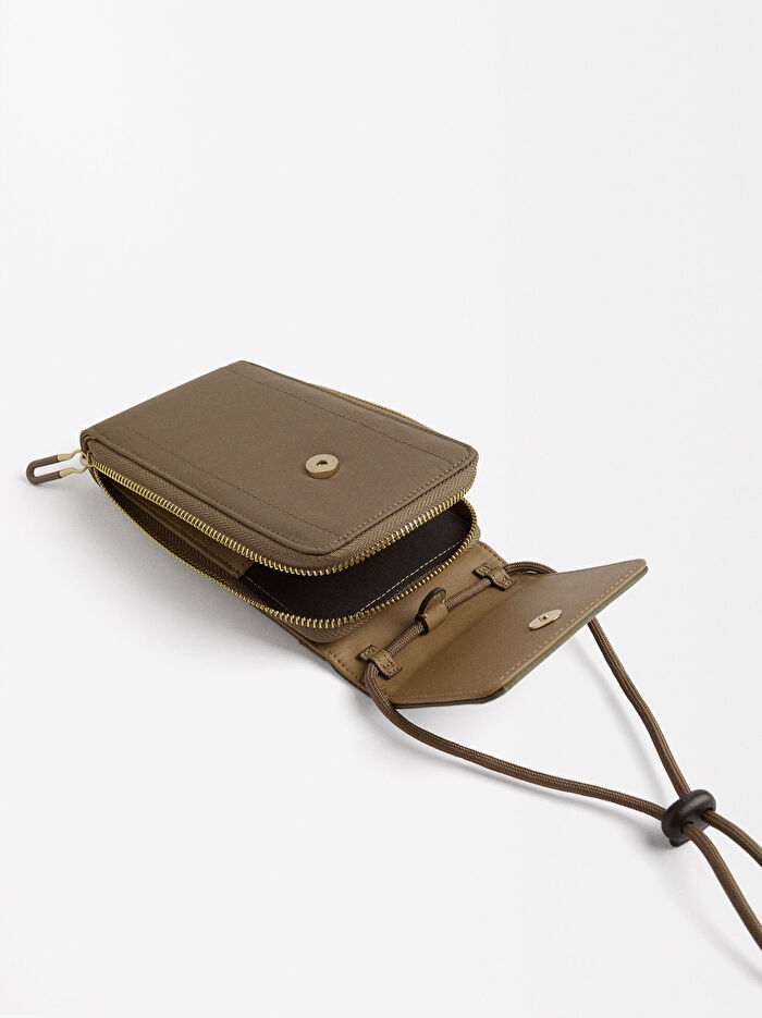 Teknik Kumaş Renk Bloklu Telefon Kılıfı